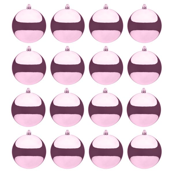 Set 16 Palline di Natale lucide rosa Beaute 8 cm