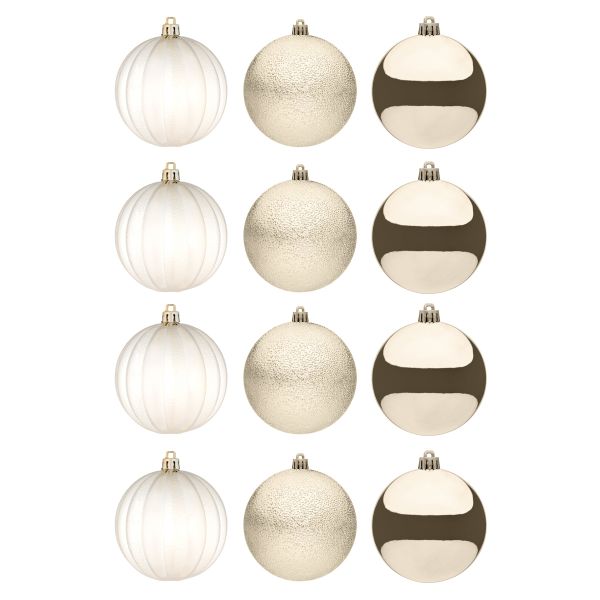 Set 12 Palline di Natale champagne Desert Hope Veil 8 cm