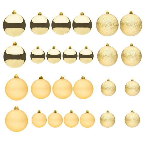 Set 26 Palline di Natale oro Jupiter Gifts