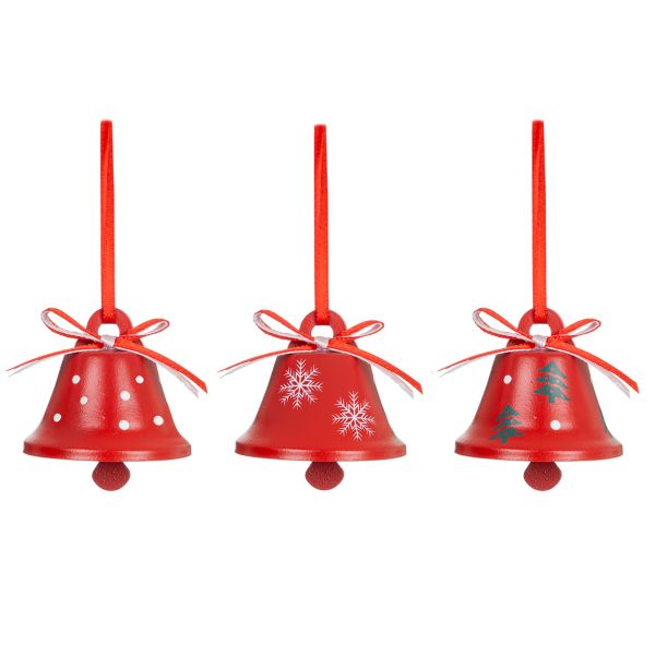 Set 3 Addobbi Natalizi Le Tre Campane della Vita 4 cm