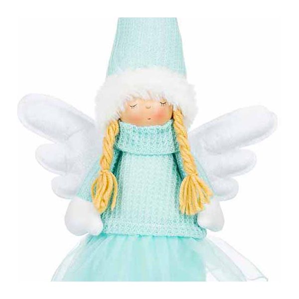Bambina angelo in turchese con ali bianche Zelia 40 cm