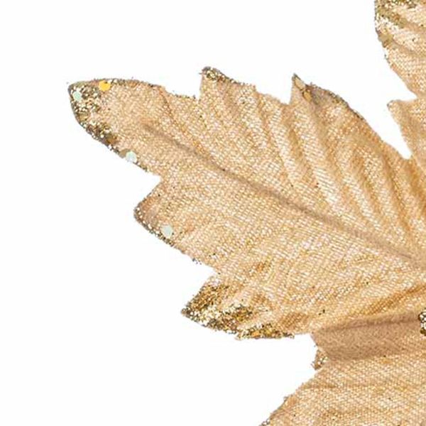 Fiore di Natale oro con glitter Vent de Venus  25 cm