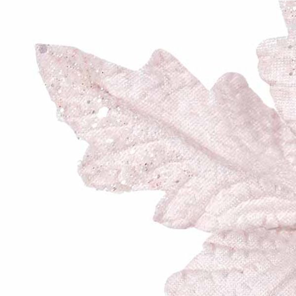 Fiore di Natale rosa con glitter Cygne Royale 22 cm