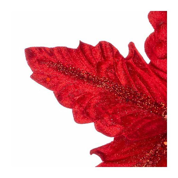 Fiore di Natale rosso con glitter Chienchien 26 cm