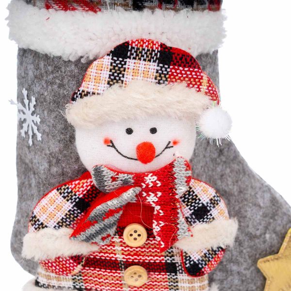 Calza di Natale grigio Amico Nives 35 cm
