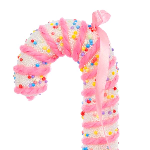 Addobbo Natalizio Bastoncino di Zucchero Sweet Pink Bow 20 cm