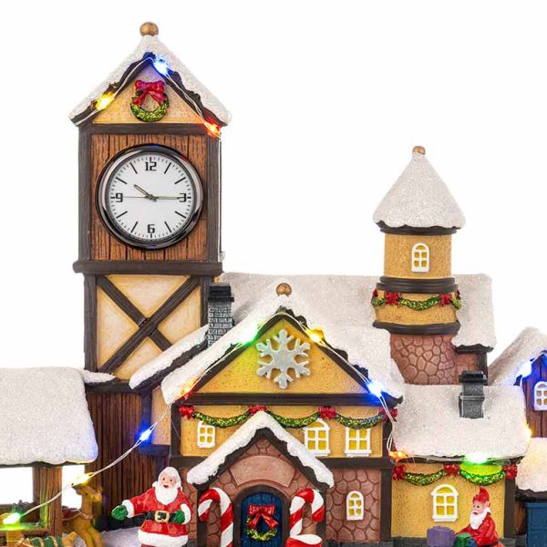Villaggio di Natale Time Clock 30 cm