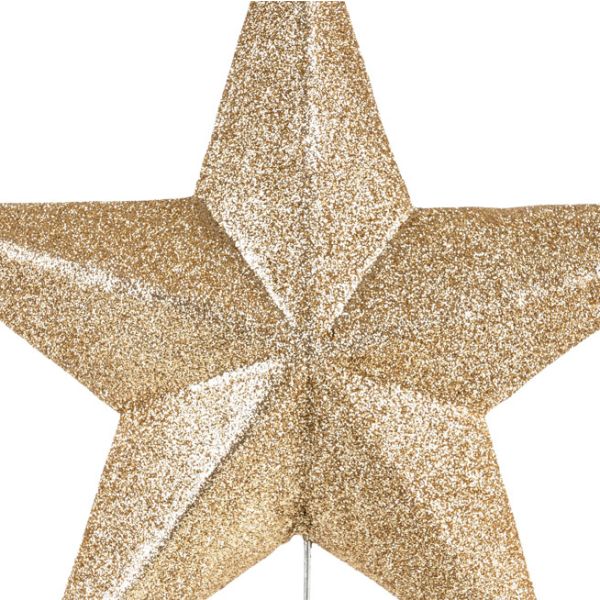 Puntale per Albero di Natale oro a stella e base a spirale Bonde 25 cm