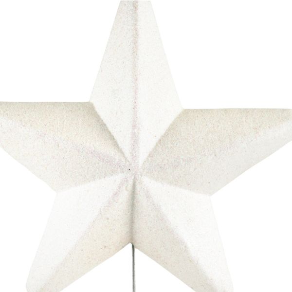 Puntale per Albero di Natale bianco a stella e base a spirale Oldemburg 25 cm