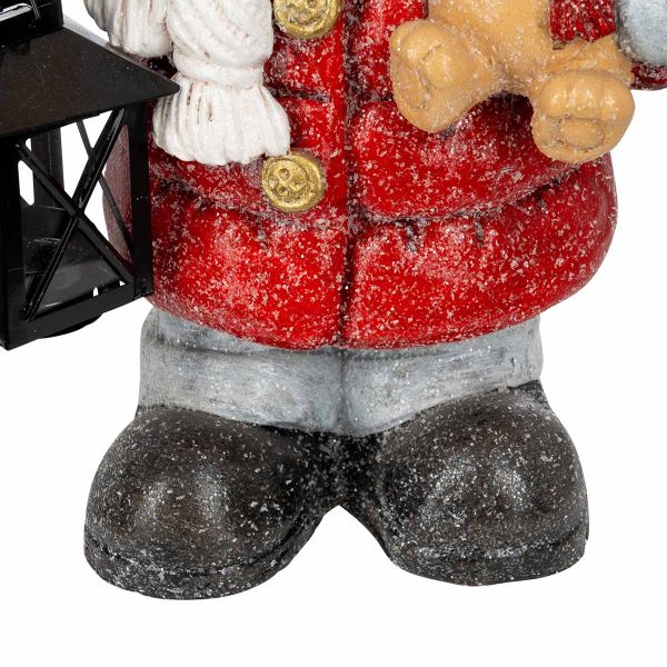 Bambino in rosso con lanterna e orsetto Ikels 40 cm