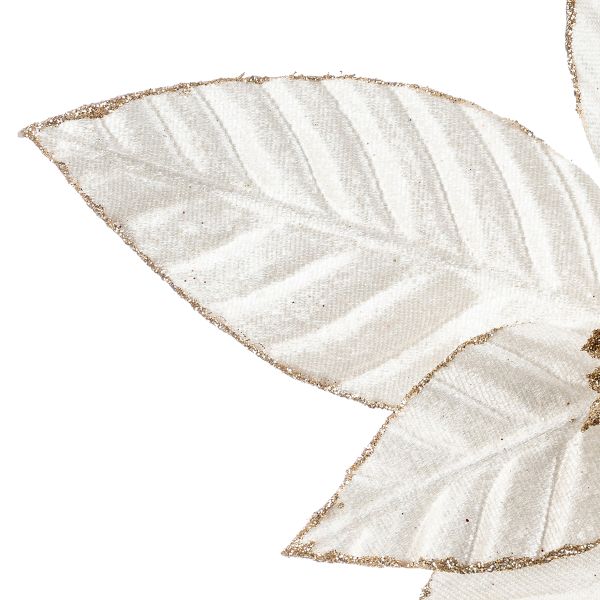 Fiore di Natale champagne con glitter Lys de Purete 30 cm