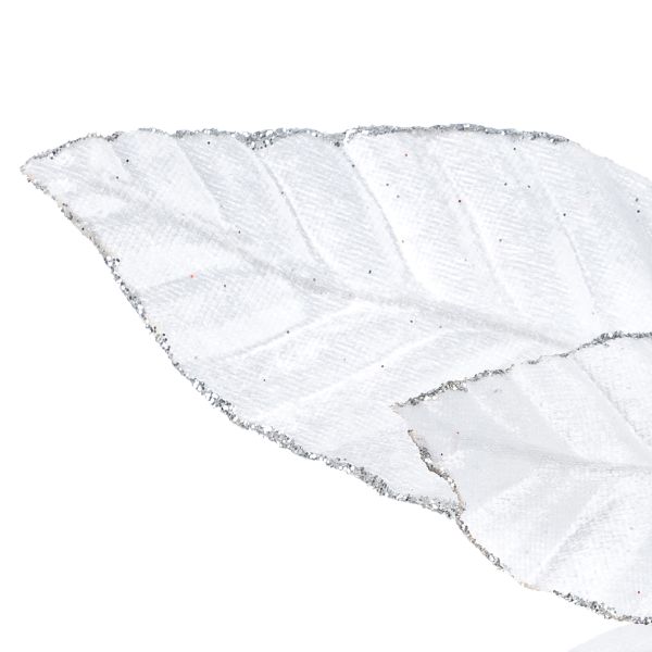 Fiore di Natale bianco con glitter Cristal de Glace 30 cm