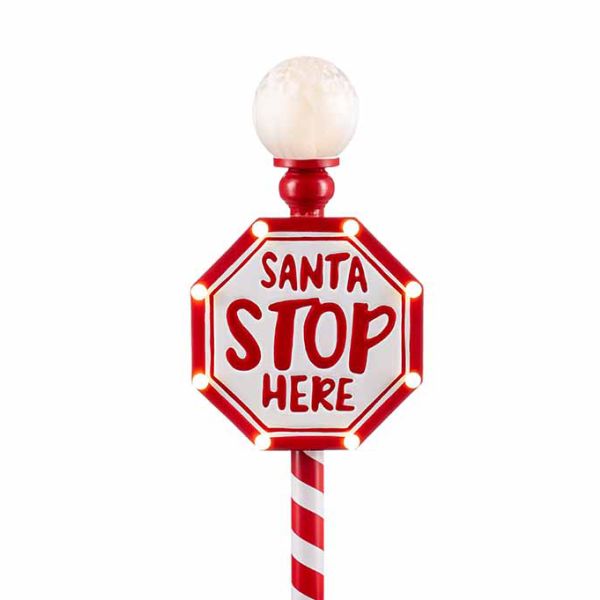 Cartello natalizio Santa Claus Stop 110 cm