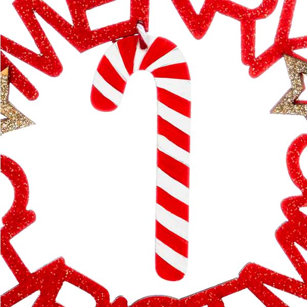 Addobbo Natalizio Merry Christmas Candy Cane 12 cm