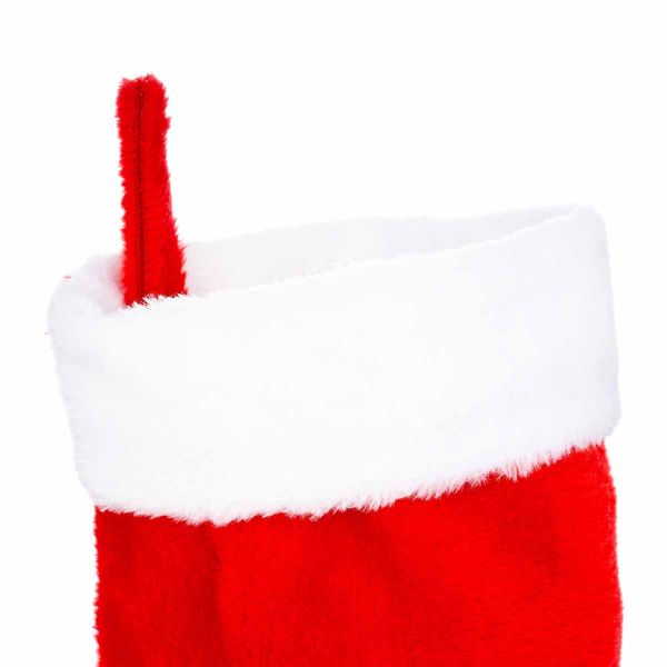 Calza di Natale rosso e bianco Racconto del Bosco 38 cm